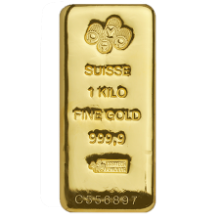 1kg PAMP Suisse Gold Cast Bar Front 
