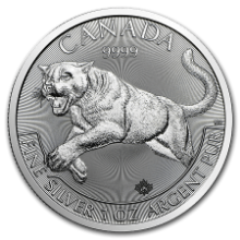1oz Canadian Cougar Silver Coin Reverse