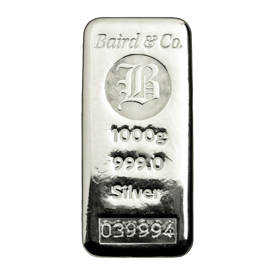 Picture of 1kg Baird & Co Silver Cast Bar